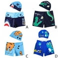 thumbnail image 3 of GYRATEDREAM Boys Swim Trunks Boys Bathing Suit Quick Dry Boardshorts with Cap for Boys Sizes 3-8 Years, 3 of 6
