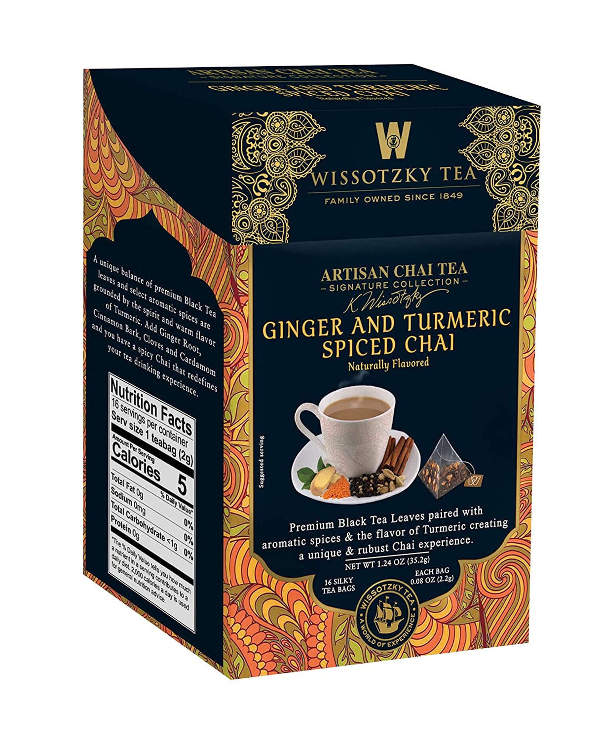 Wissotzky Tea Signature Collection, Artisan Chai Tea, Ginger & Turmeric