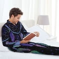 thumbnail image 6 of Wukai Dreamcatcher With Colorful Feathers Men's Long Sleeve Pajama Set,Long Sleeve Mens Sleepwear with Pockets & Front Fly-Large, 6 of 7