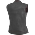 thumbnail image 2 of First Mfg Co - Jessica - Women's Motorcycle Biker Riding Black Red Leather Vest - 2X Large, 2 of 3