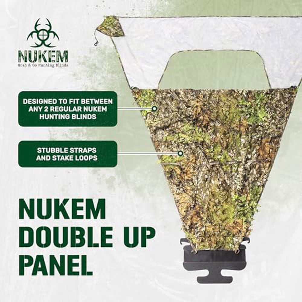 Nukem Grab & Go Hunting Ground Blind Double Up System - Mossy Oak Obsession 3D Leafy - Lightweight & Portable - Provides Maximum Concealment (Regular)