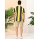thumbnail image 5 of Camisas hawaianas manga corta botones botones a rayas playeras amarillo marino T L, 5 of 6