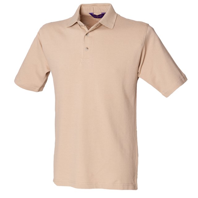 Henbury - Polo Clásico de manga corta con cuello levantado Modelo Stand Up Collar para hombre/caballero - Verano/ Vacaciones/Deporte (Camello)