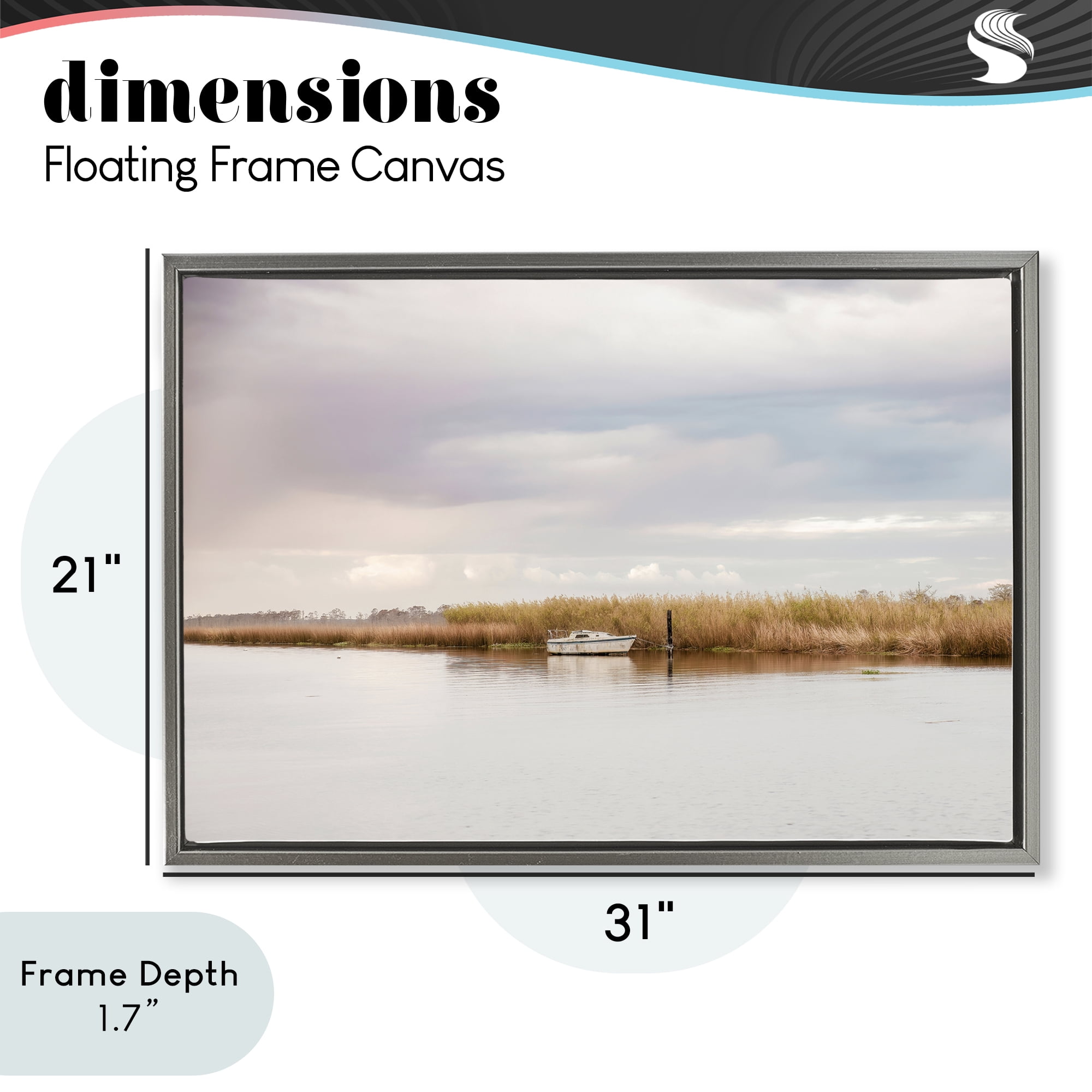 Stupell Industries Magical Mooring Landscape Gray Framed Floater Canvas Wall Art, design by Christy Berry