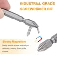 thumbnail image 4 of Uxcell Magnetic Double Ended Screwdriver Bit 6.35mm PH2 7.87" Length 1/4" Hex Shank S2 Steel Two Sided Phillips Cross Screw Driver Bit, 4 of 8