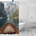 thumbnail image 2 of Yayeee Shower Curtain with Hooks 72"x72" Waterproof Fabric Bathroom Hanging Decor, Wooden Boat, 2 of 5