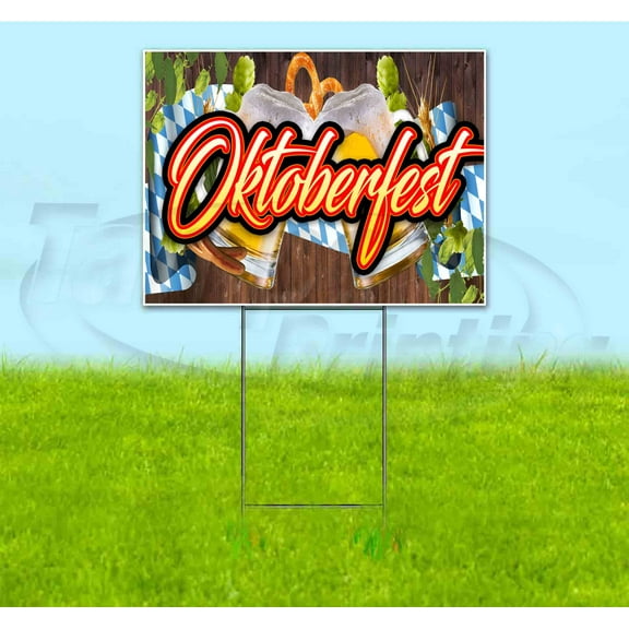 Oktoberfest Ribbon (18" x 24") Yard Sign, Includes Metal Step Stake