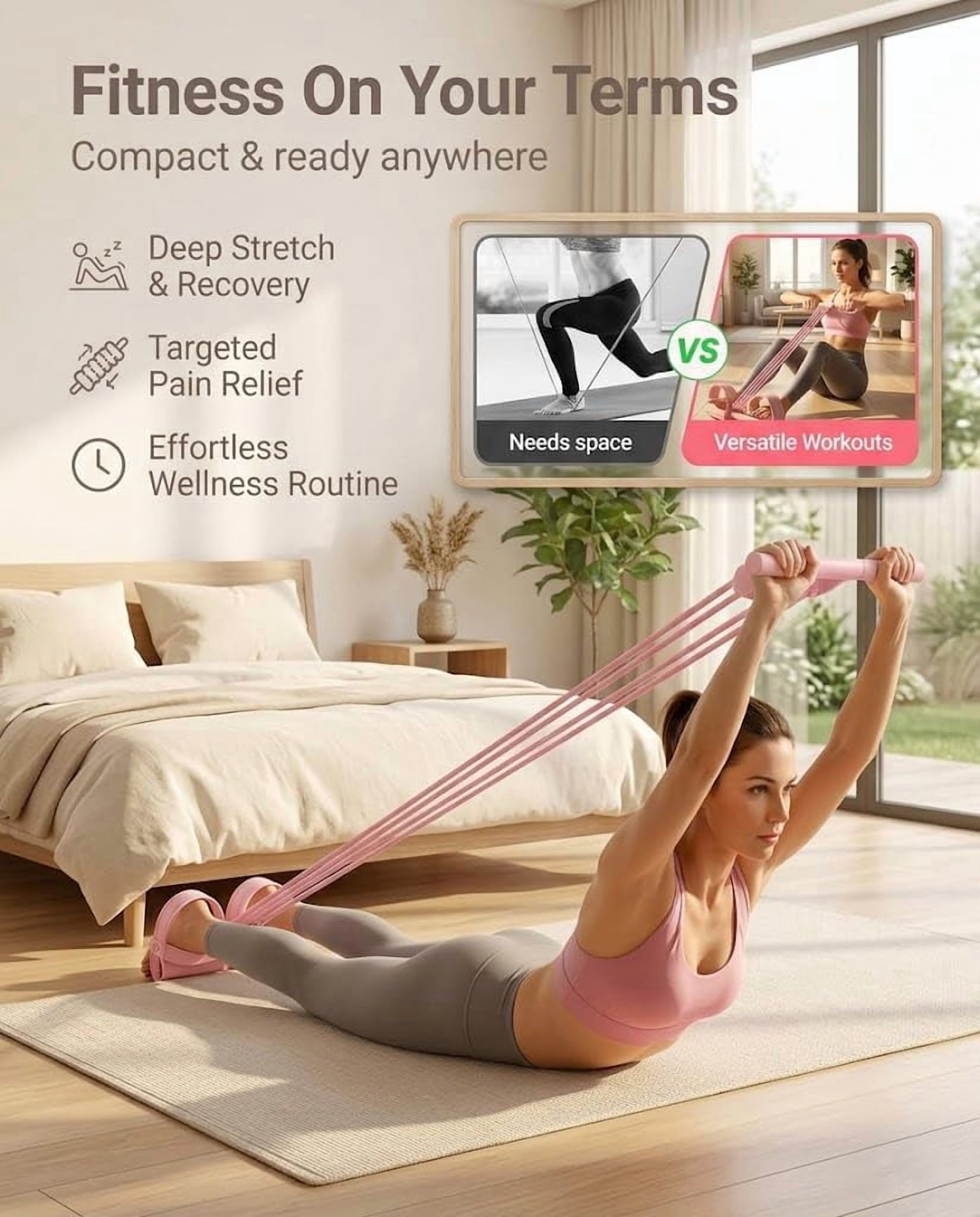 Full Body Resistance Exercise Band with Handles, Multifunction Home Workout Training Band for Strength Training, Stretching and Fitness Exercise