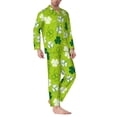 thumbnail image 2 of Salouo St Patrick's Day7 Print Button-Front Long Sleeve Pajama Set for Men, Soft 2Pjs Men's Long Sleeve Sleepwear-XX-Large, 2 of 7