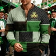thumbnail image 5 of Atogsazn Mens St. Patrick's Day Sweatshirt 1/4 Zip Long Sleeve Pullover Sweatshirts Athletic Shirt Tops for Men Green L Fashion, 5 of 5