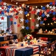 thumbnail image 4 of Xinyat Patriotic Star Garland Banner Streamers Red White and Blue - 8 FT 1 Strands - Patriotic Decorations for 4th of July, Independence Day, Labor Day, Veterans Day, Memorial Day, 4 of 7