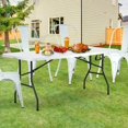 thumbnail image 4 of NiamVelo 6ft Folding Table Portable Plastic Indoor Outdoor Camping Dining Table with Carrying Handle, White, 4 of 8