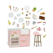 Our Generation Kitchen Island with Accessories for 18 Dolls, New