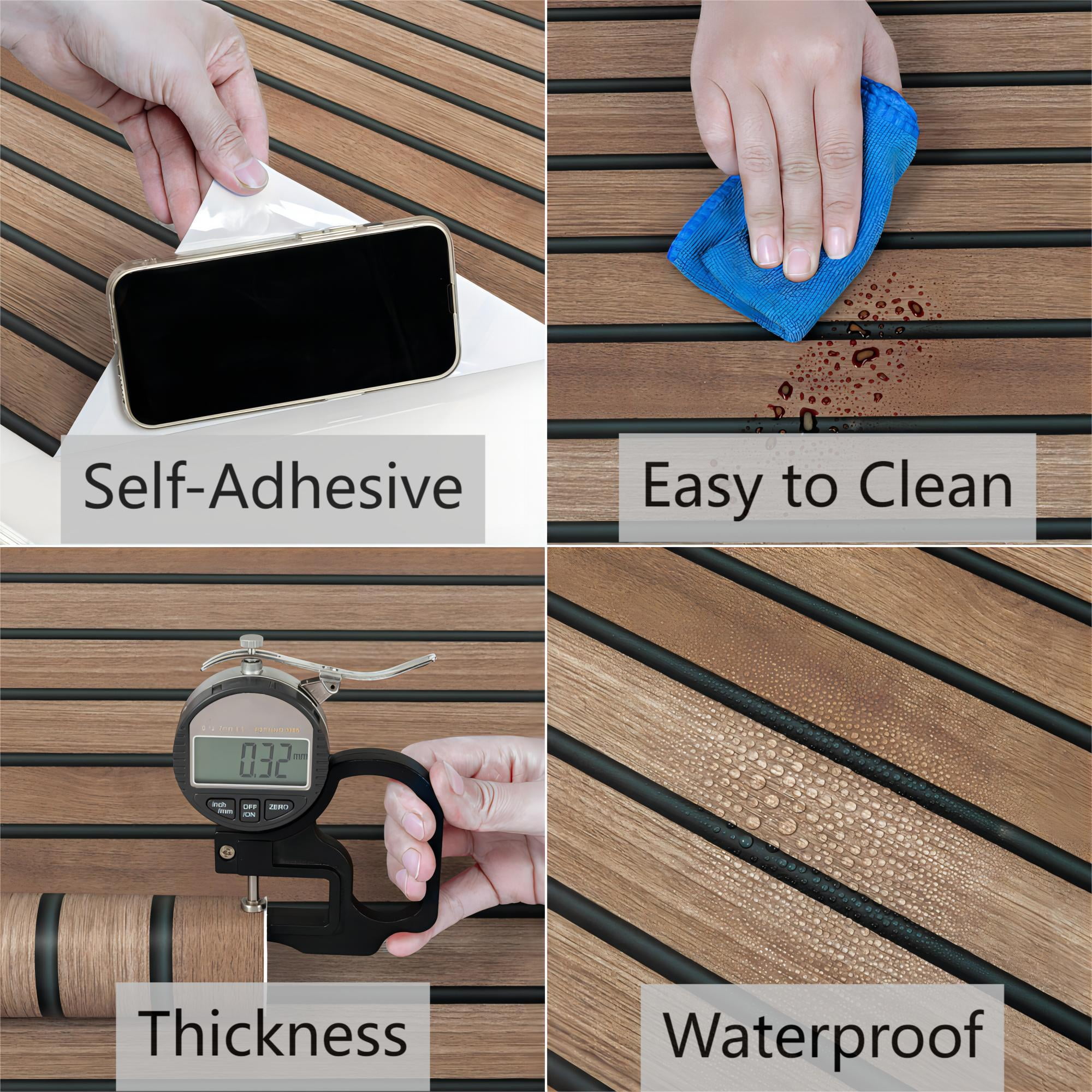 (3 pack) UMIGGEE 17.3 Inch x 236 Inch Wood Slat Wallpaper Peel and Stick Wallpaper Faux Brown Shiplap Contact Paper Wood Panel Grain Wall Paper Self Adhesive Removable Vintage Decorative for Wall Covering