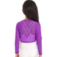thumbnail image 2 of YiZYiF Kids Girls Ballet Dance Gymnastics Cover-Up Self Tie Cardigan Shrug Tops, 2 of 7