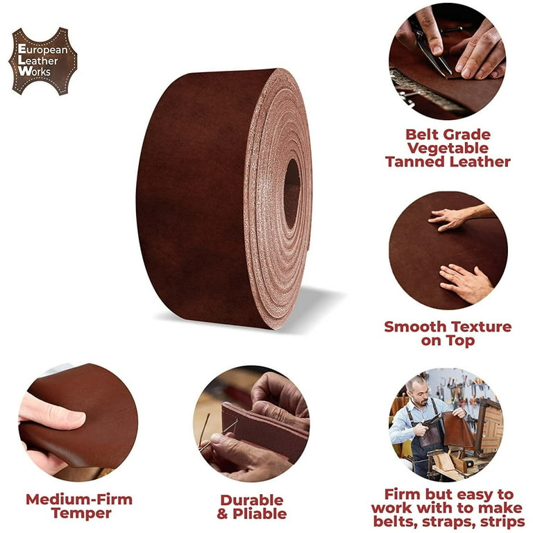 Belt Blanks - Medium Brown Veg Tan Leather Straps