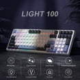 thumbnail image 3 of MageGee LIGHT100 Wireless Creamy Keyboard, Gasket Structure Hot Swappable, 2.4G/USB-C/BT5.0 RGB Backlit 8000mAh Battery, 3 of 6