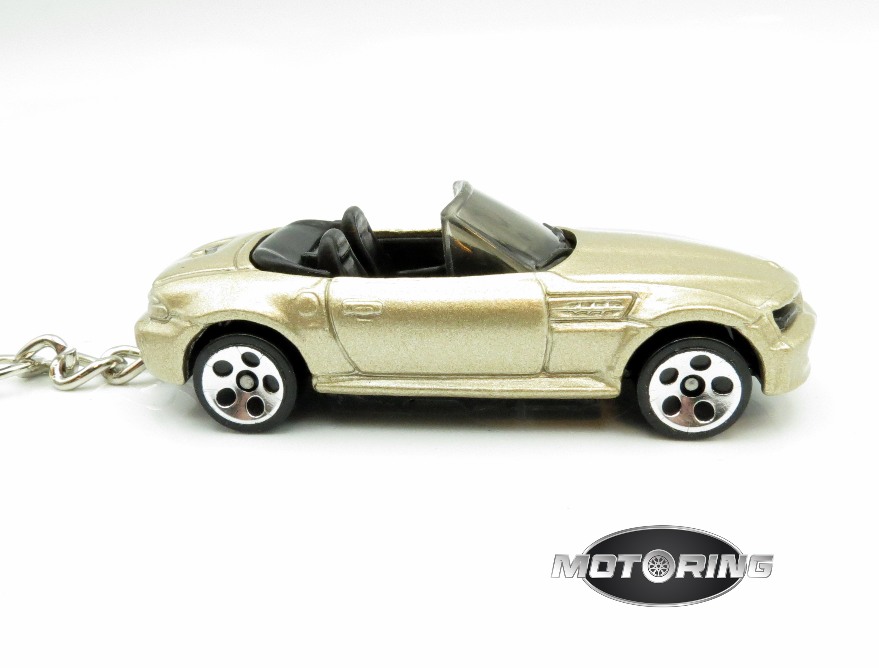 Keychain BMW Roadster M Gold Convertible Car Rare 1:64 Diecast Key Ring