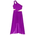 thumbnail image 6 of iiniim Women's Lyrical Dance Shiny Rhinestones High Low Flowy Maxi Dress Contemporary Dancewear Purple S, 6 of 7
