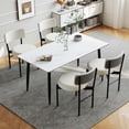 thumbnail image 2 of Costway Dining Chair Set of 4 with Curved Backrest Padded Seat & Metal Legs for Dining Room White, 2 of 9