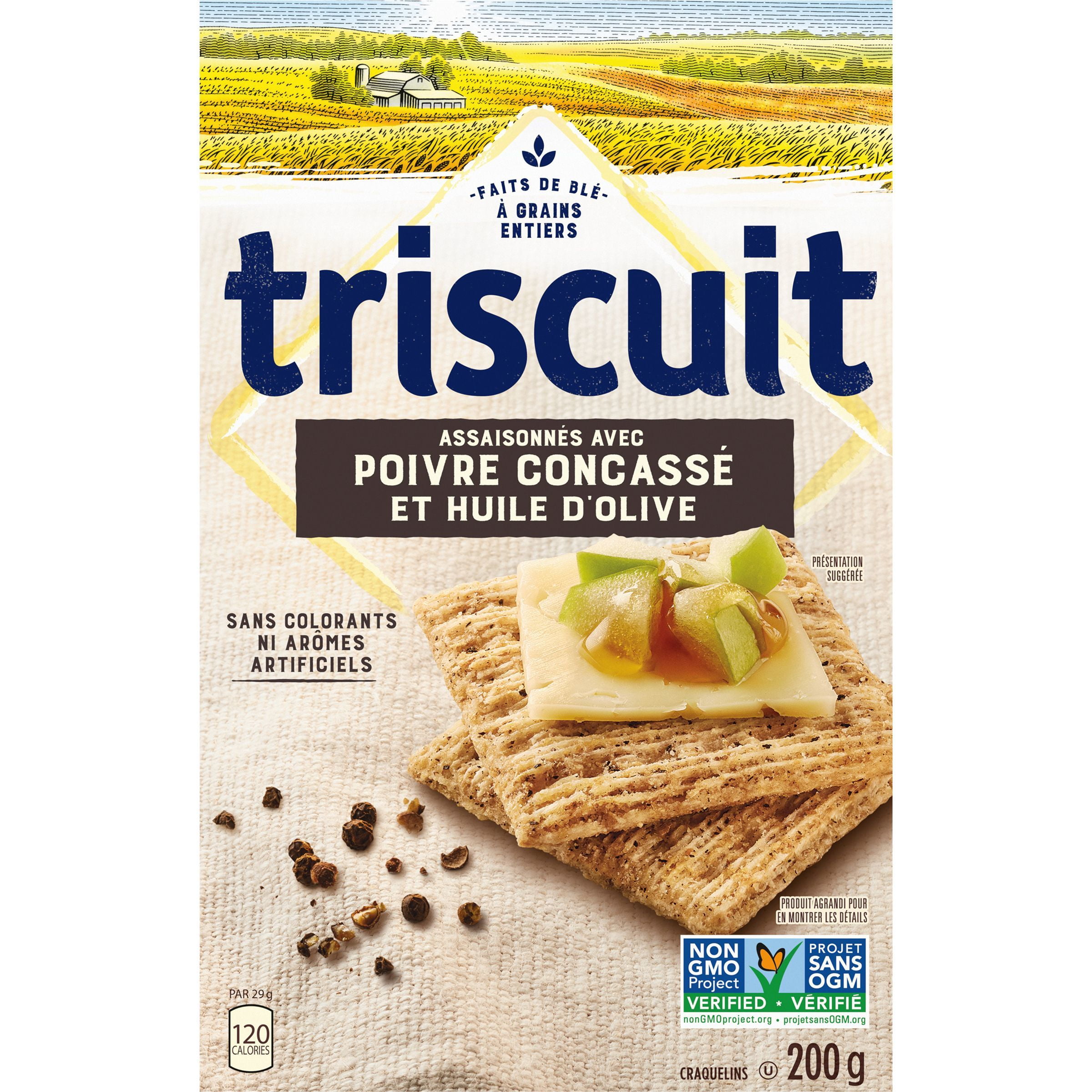 Triscuit Cracked Pepper & Olive Oil Snacking Crackers, 200 g