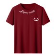 thumbnail image 6 of Pumpkin Spooky Graphic Tees for Women Crew Neck Short Sleeve Fashion Tops Fall Shirts Red XL, 6 of 6