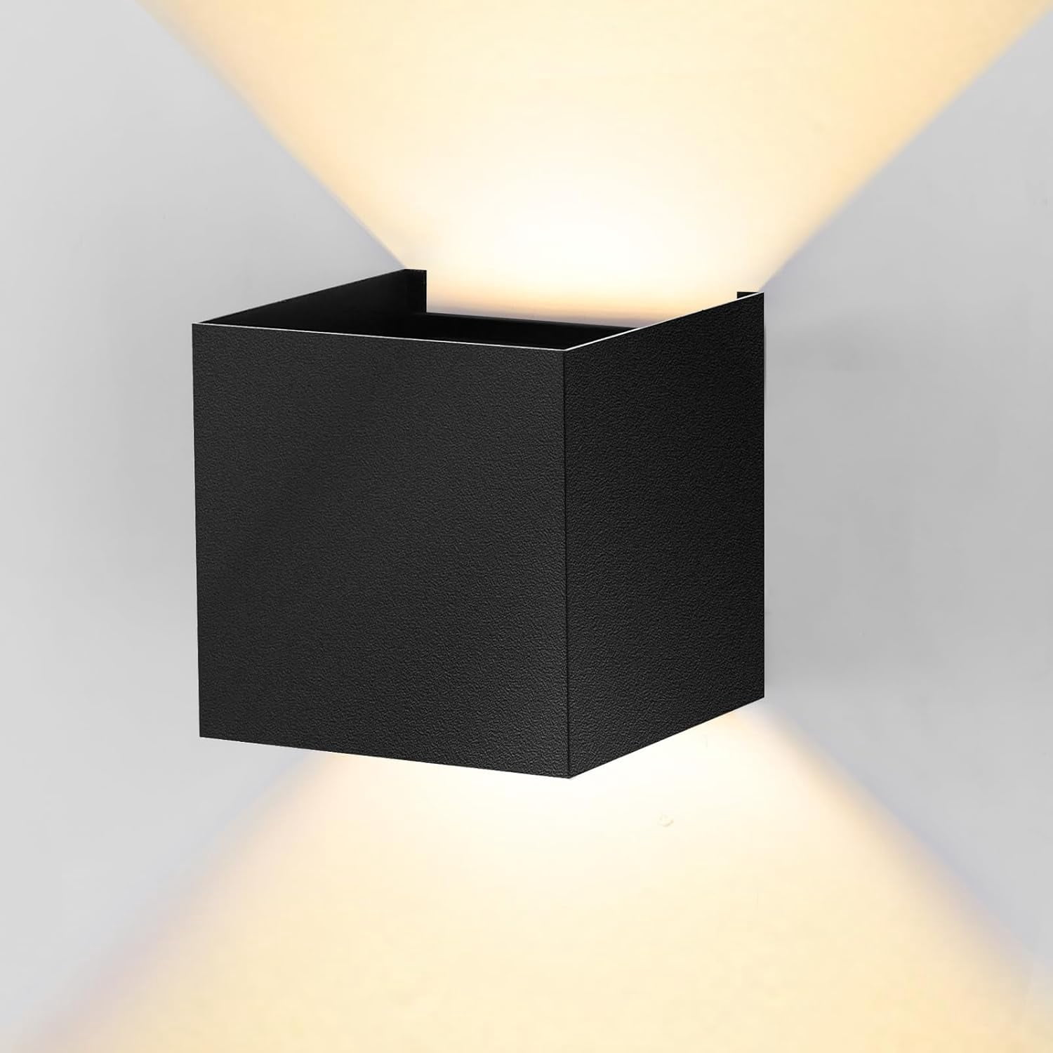RGHJAR-Modern LED Wall Sconce, 3000K Warm White Up & Down Wall Light for Bedroom, Wall Lamp with Adjustable Angle, Black Minimalist Design for Living Room, Bedroom, Hallway, Corridor (1 Pack)