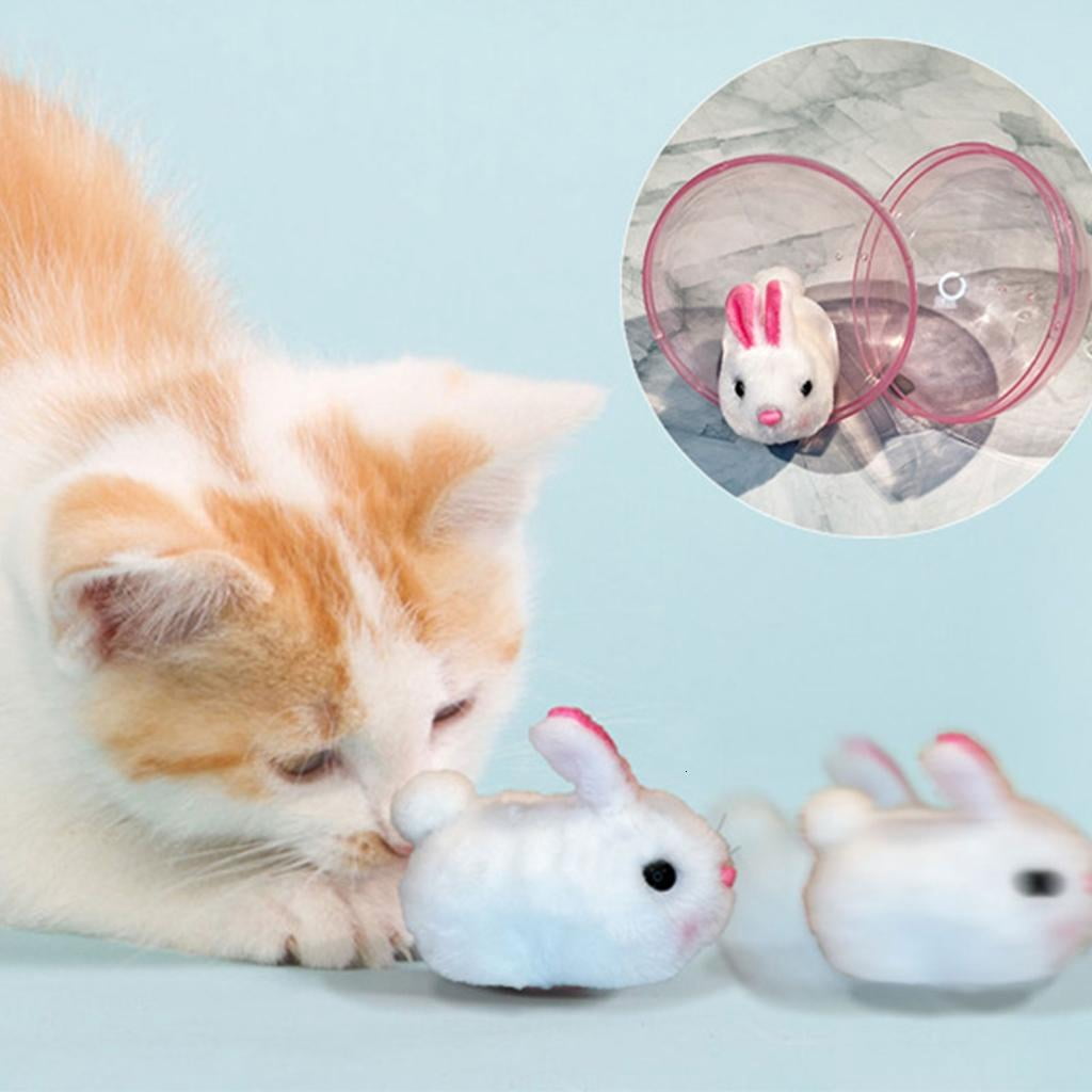 Smart Balls Toy Wheel Rolling Rabbit-shape Kitten Self-moving Toy for Indoor Electronic Smart Self-Rolling