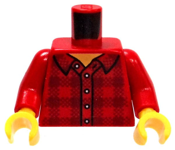 LEGO Red Plaid Shirt Loose Torso - Walmart.com - Walmart.com