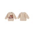 thumbnail image 3 of Aojekbee Toddler Girls Boys Sweater Halloween Clothes Car Pumpkin Embroidered Long Sleeve Kids Pullovers Fall Tops, 3 of 10