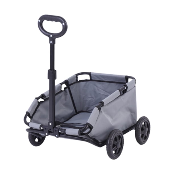 Cochecito para mascotas plegable y ligero, ideal para ir de compras o viajar al aire libre. Gris