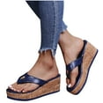 thumbnail image 4 of FNFYFH Women's Higher Flip Flops Slip On Platform Sandals Comfortable Open Toe Casual Summer Beach Chunky Thong Sandals, 4 of 5
