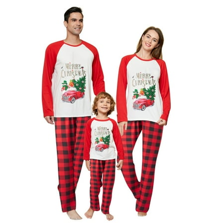 

SILVERCELL Vacation Tree Printed Plaid Pants Loungewear Sleepwear Matching Christmas Pajamas for Family Holiday Sleepwears for Men/Kids/Women