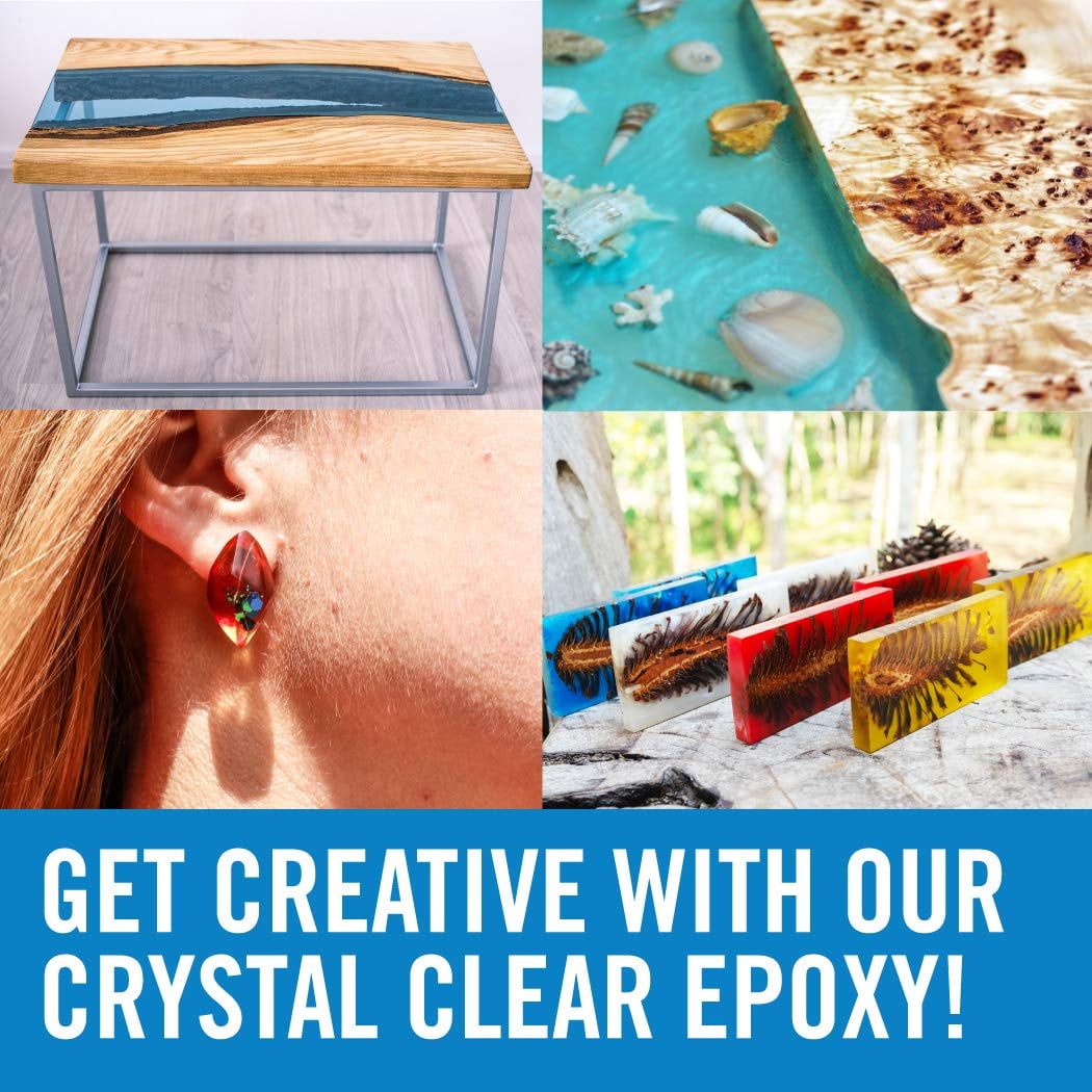 Epoxy Resin Crystal Clear Resin Kit Art Boat and Tabletop | 2 Part Countertop Marine Grade (1 Gallon Set)