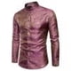 thumbnail image 2 of Cuello Alto Manga Larga Paisley Primavera Hombres Camisa Abotonada Tops (Rojo 3Xl)-200449.05 Likrtyny Caballero, 2 of 5