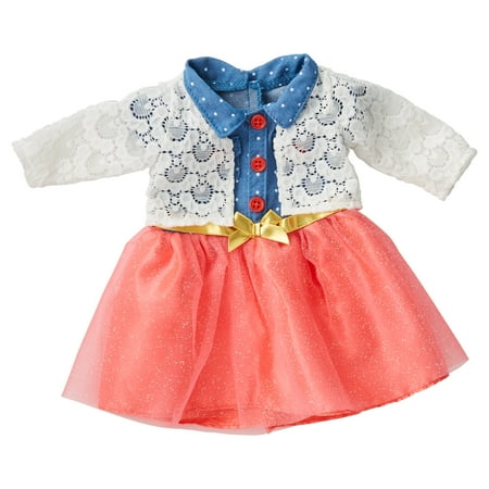 My Life As Blue & Coral Dress with White Sweater for 18” Dolls, 2 Pieces