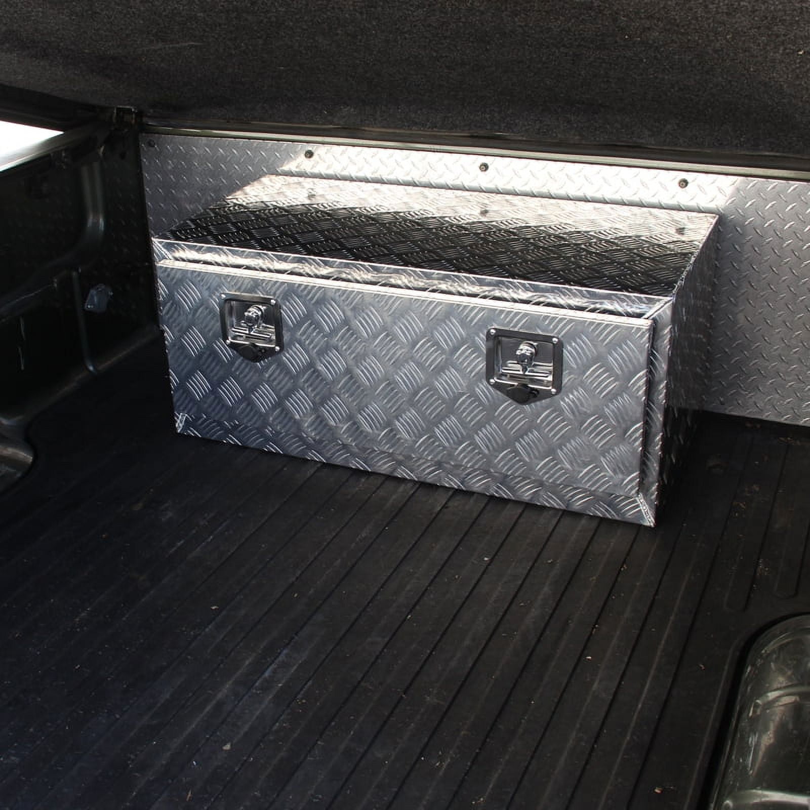Spec-D Tuning 36"x18"x16" Heavy Duty Aluminum Tool Box Truck Utility Chest Storage with Handle & Lock + Key For Pickup Truck Bed, RV Trailer