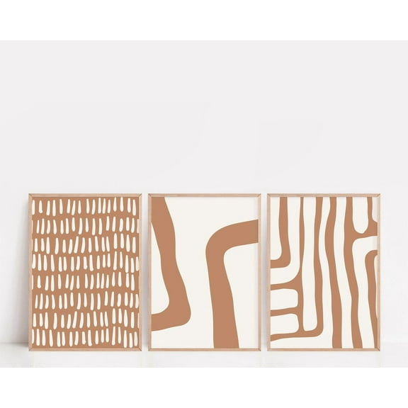 Luvia Terracotta Gallery Wall Set / Earthy Set Of 3, Earth Tone Prints, Neutral Prints, Boho Prints Art, Modern Wall Decor Set 3 Prints 8x12 UNFRAMED