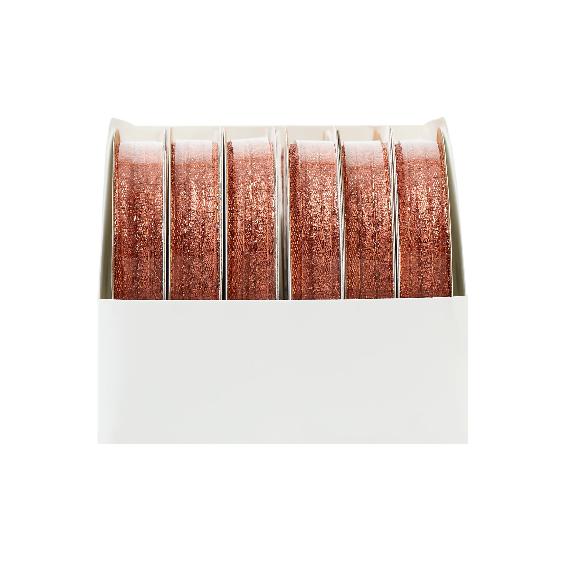 (8 pack) Offray Ribbon, Copper 1/8 inch Galena Metallic Ribbon, 9 feet