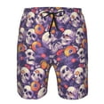 thumbnail image 3 of Pofeuu music Skull record Prin Men's Swim Trunks Quick Dry Bathing Suit Swimming Board Shorts Mesh Lining Beach Swimwear-Medium, 3 of 6