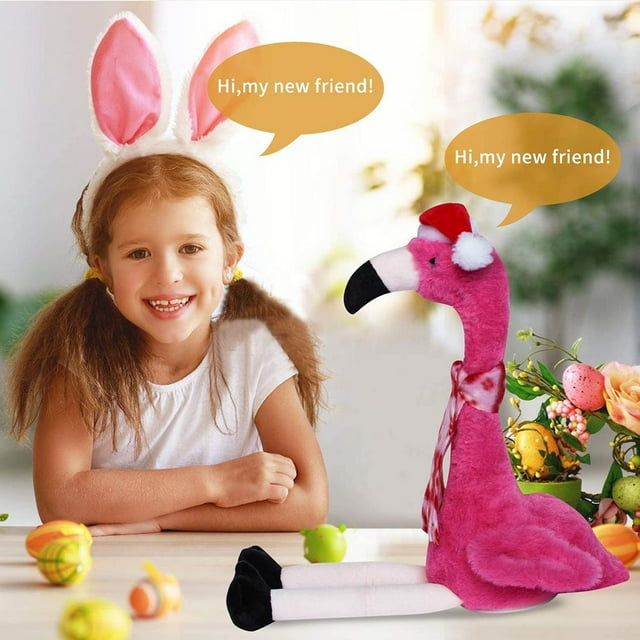 Juguete de peluche de flamenco bailando, juguete de peluche de flamenco bailando, juguetes de animales, flamenco eléctrico de peluche, rendimiento impulsado
