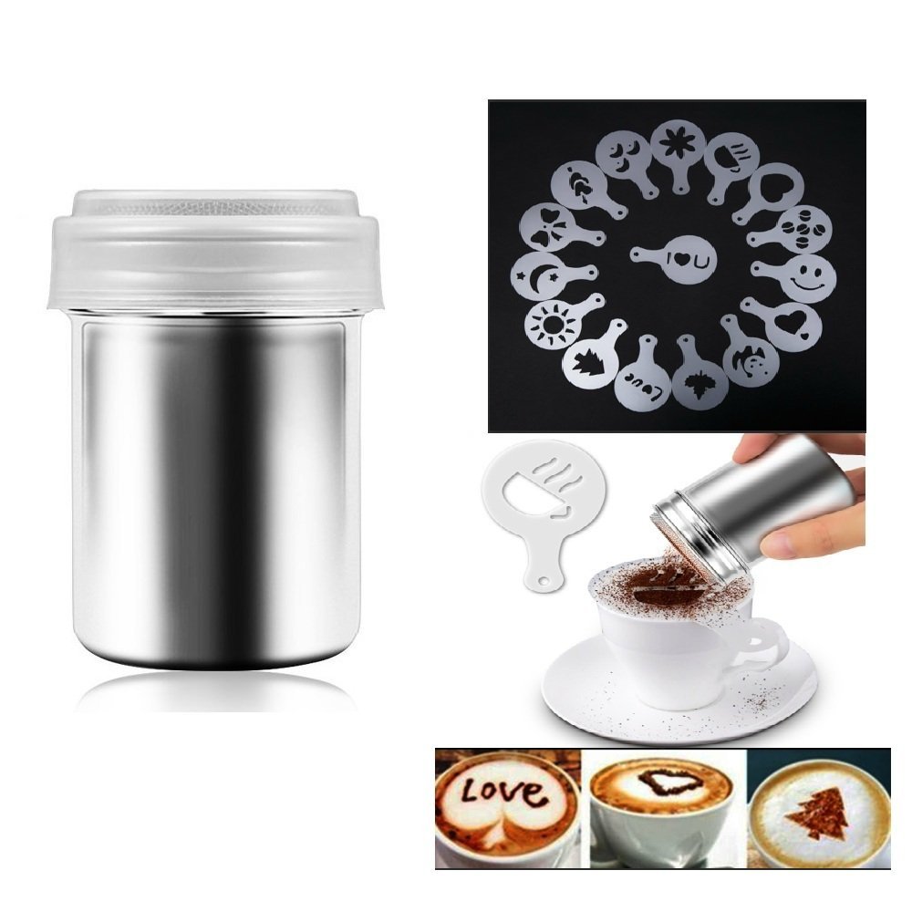 Stainless Steel Powder Shakers Coffee Cocoa Cinnamon Shaker Fine Mesh ...