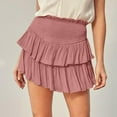 thumbnail image 4 of pstuiky Tennis Skirts for Women, Women's Irregular Solid Color Lined Cake Skirt Short Culottes Skirt Skorts for Workout Casual Items Pink M #2, 4 of 7