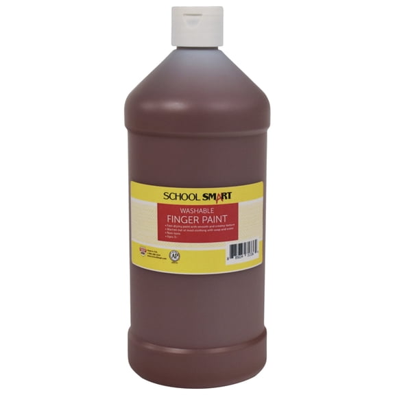School Smart 2002429 1 qt. Washable Finger Paint, Brown
