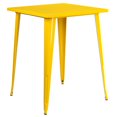 thumbnail image 1 of 31.5'' Square Green Metal Indoor-Outdoor Bar Height Table, 1 of 3