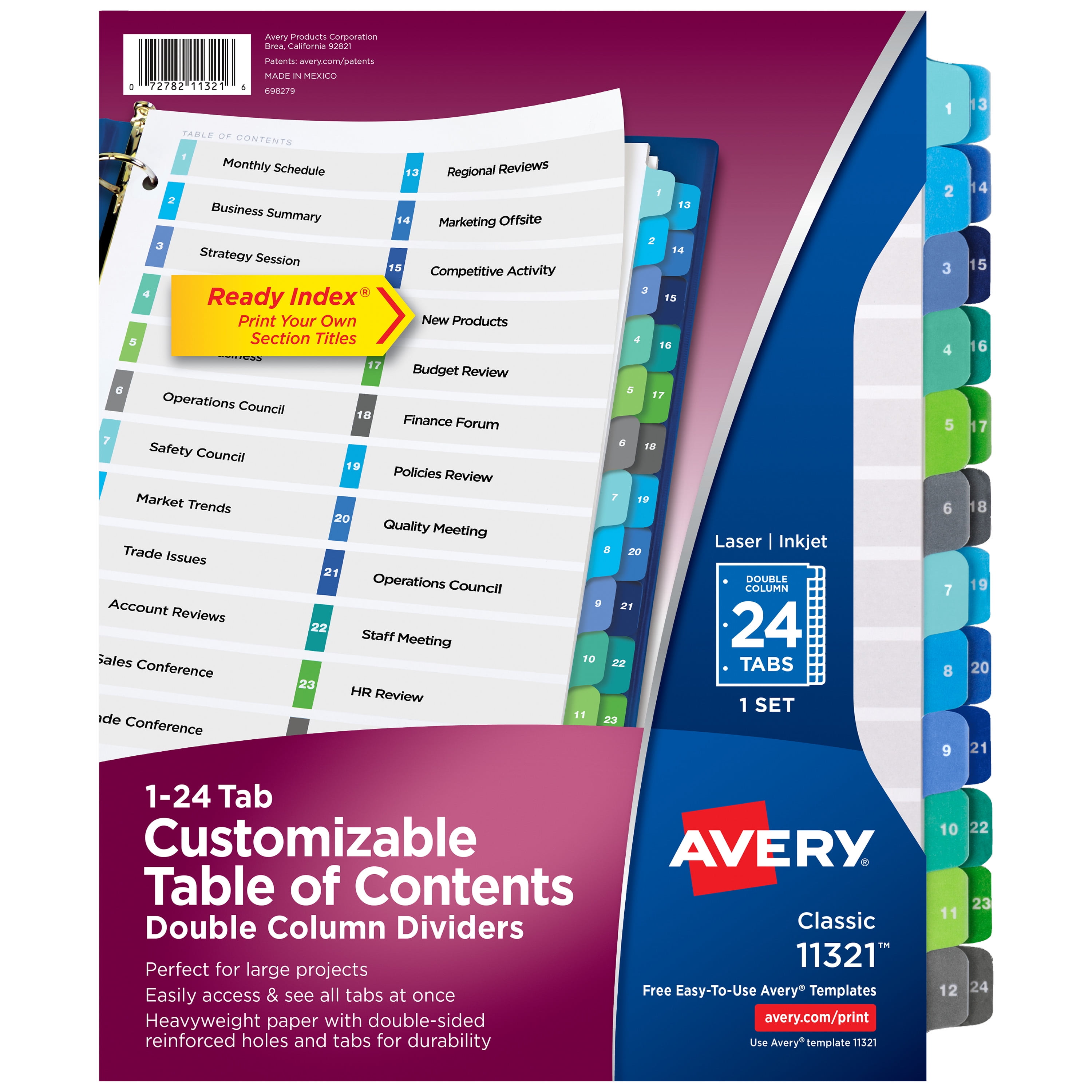 Avery 8 Tab Template 11132