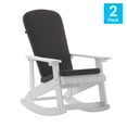 thumbnail image 5 of Merrick Lane All-Weather White Polyresin Adirondack Rocking Chair with Vertical Slats and Gray Weather Resistant Cushions, 5 of 15