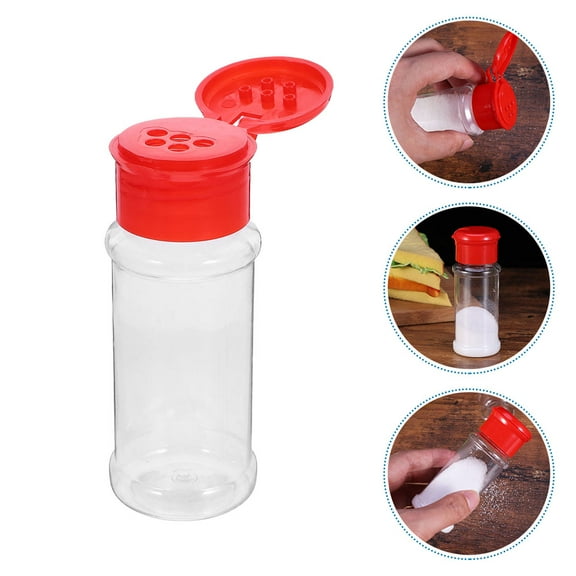 WHAMVOX 6pcs Pepper Dispenser Spice Shaker Reusable Plastic Spice Dispenser Sugar Shaker Container