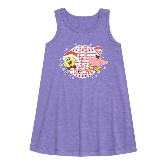 SpongeBob SquarePants - Spongebob Patrick Candy Canes - Toddler & Youth Girls A-line Dress