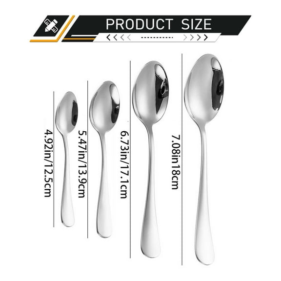 Haful Stainless Steel Spoon 7 Inchesdinner Spoons Stainless Spoons Silverware Table Spoon for Home Kitchen Restaurant Kitchen Dinner Spoons Dishwasher